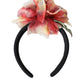 Rose Rosa Seide Floral Schwarz Tiara Frauen Haarband Diadem