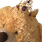 Brauner Teddybär mit goldener Kristallkrone, Haarband und Diadem