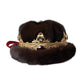 Dark Brown Mink Fur Gold Crystal Crown Hat