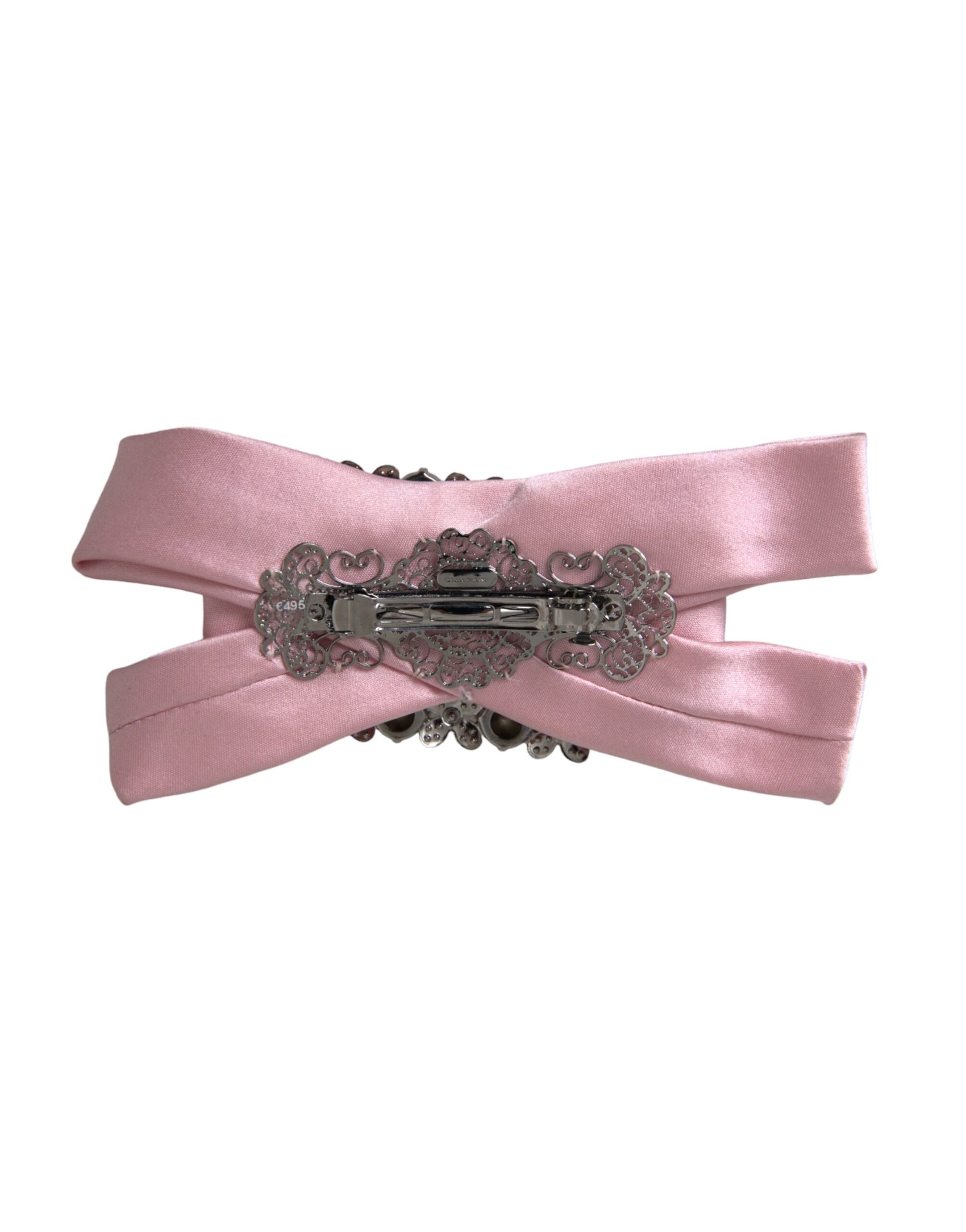 Spilla per capelli con cristalli satinati rosa