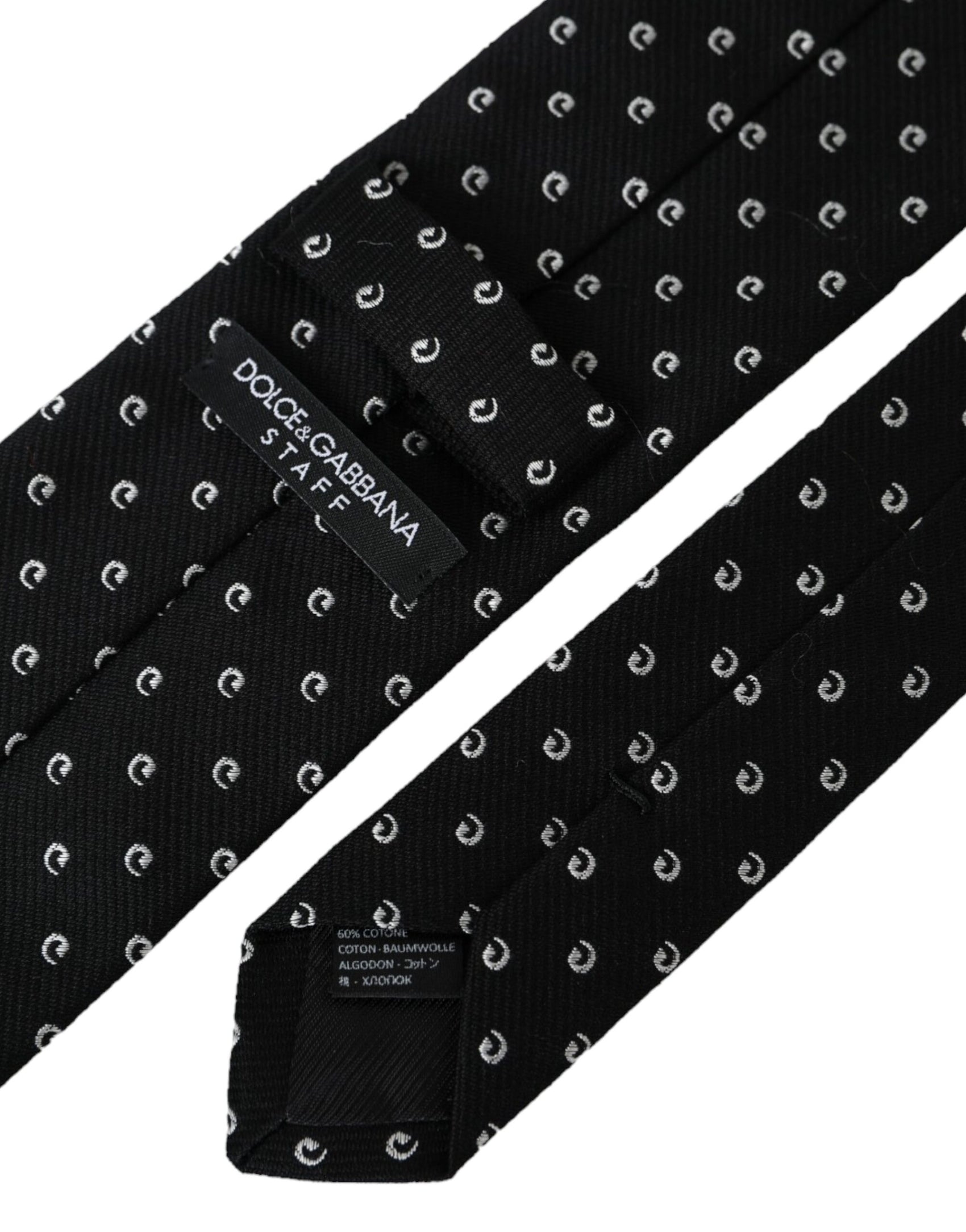 Cravatta regolabile in misto cotone con logo nero