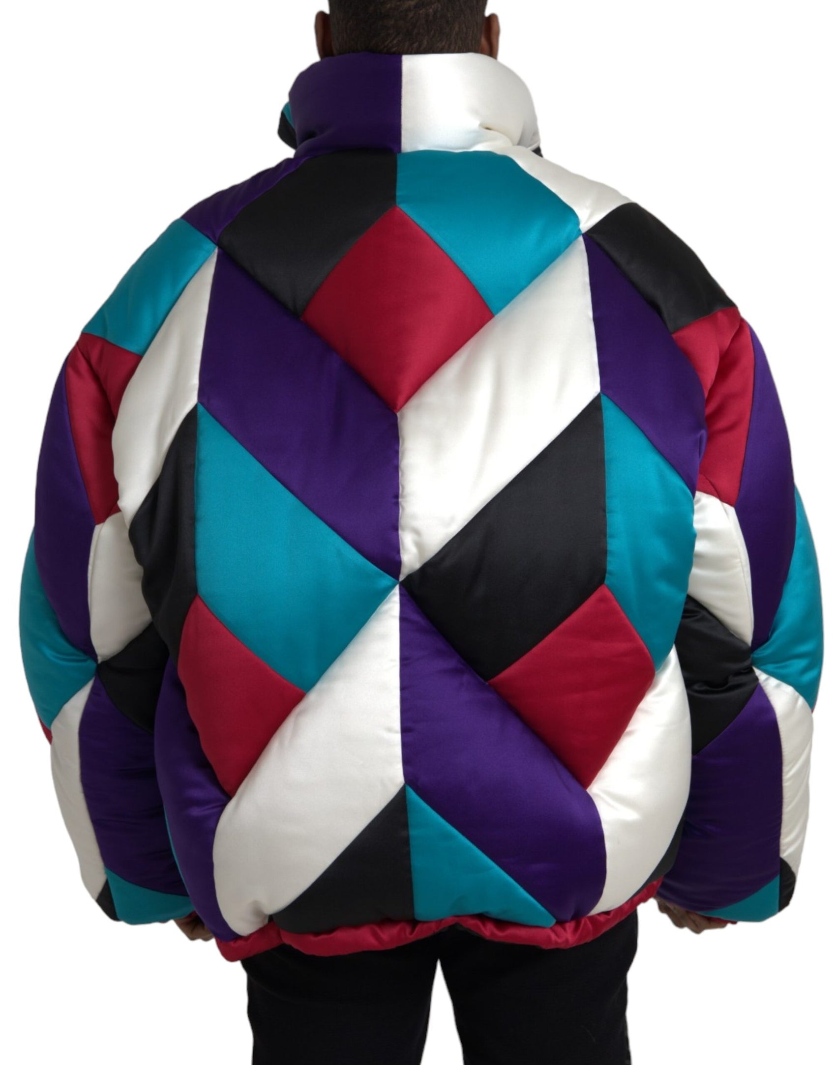 Giacca a vento imbottita con logo multicolore