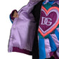 Multicolor Heart Logo Hooded Puffer Jacket