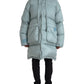 Light Blue Quilted Hooded Puffer Jacket Men