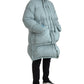 Light Blue Quilted Hooded Puffer Jacket Men