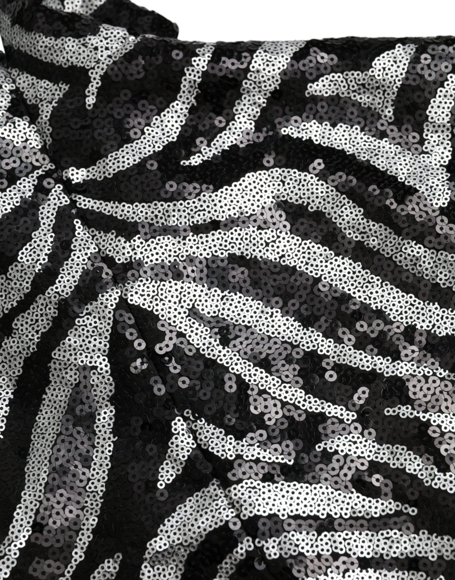 Maglione in poliestere con paillettes argento nero