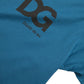 Blaues T-Shirt mit Rundhalsausschnitt und kurzen Ärmeln