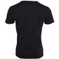Schwarzes Kurzarm-T-Shirt aus Baumwolle mit silberner Kette