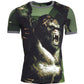 Grünes Gorilla-T-Shirt aus Baumwolle mit kurzen Ärmeln