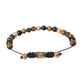 CZ Ball Tiger Eye Stone Copper Beaded Men Bracelet