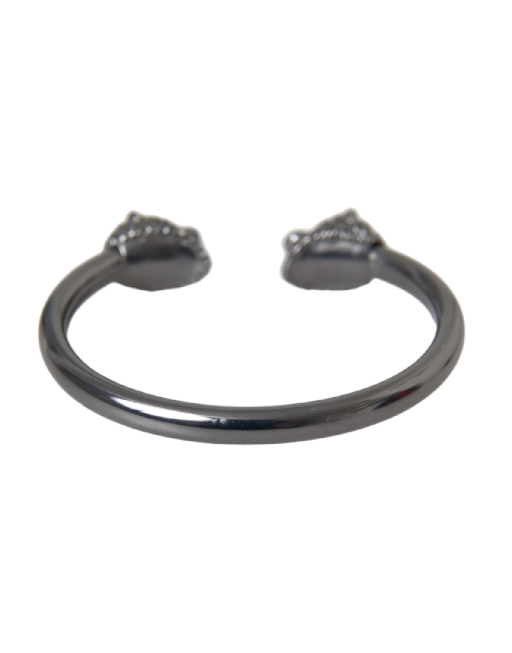Braccialetto Bangle Leone Rodio Nero Donna