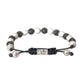 CZ Crystal Ball Black White Beaded Bracelet