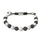 CZ Crystal Ball Black White Beaded Bracelet