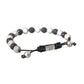 CZ Crystal Ball Black White Beaded Bracelet