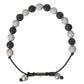 CZ Crystal Ball Black White Beaded Bracelet