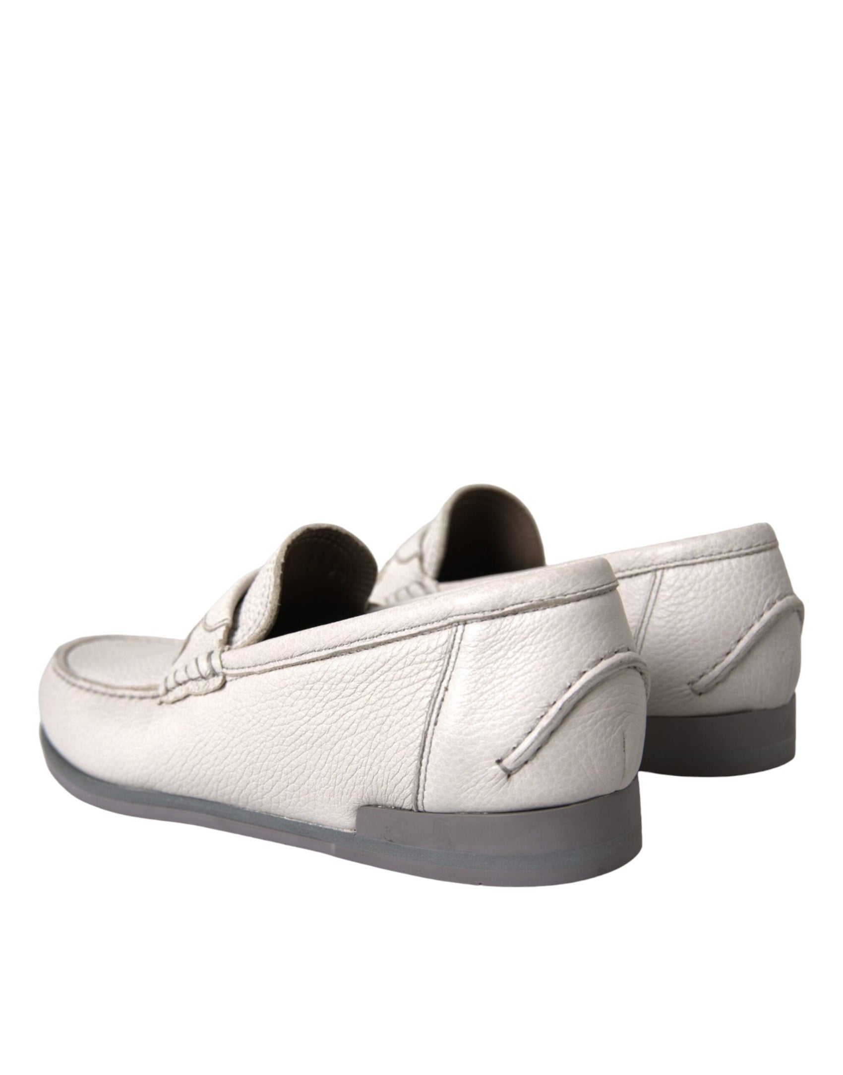 Mocassino Slip in Pelle Grigio Bianco Scarpe