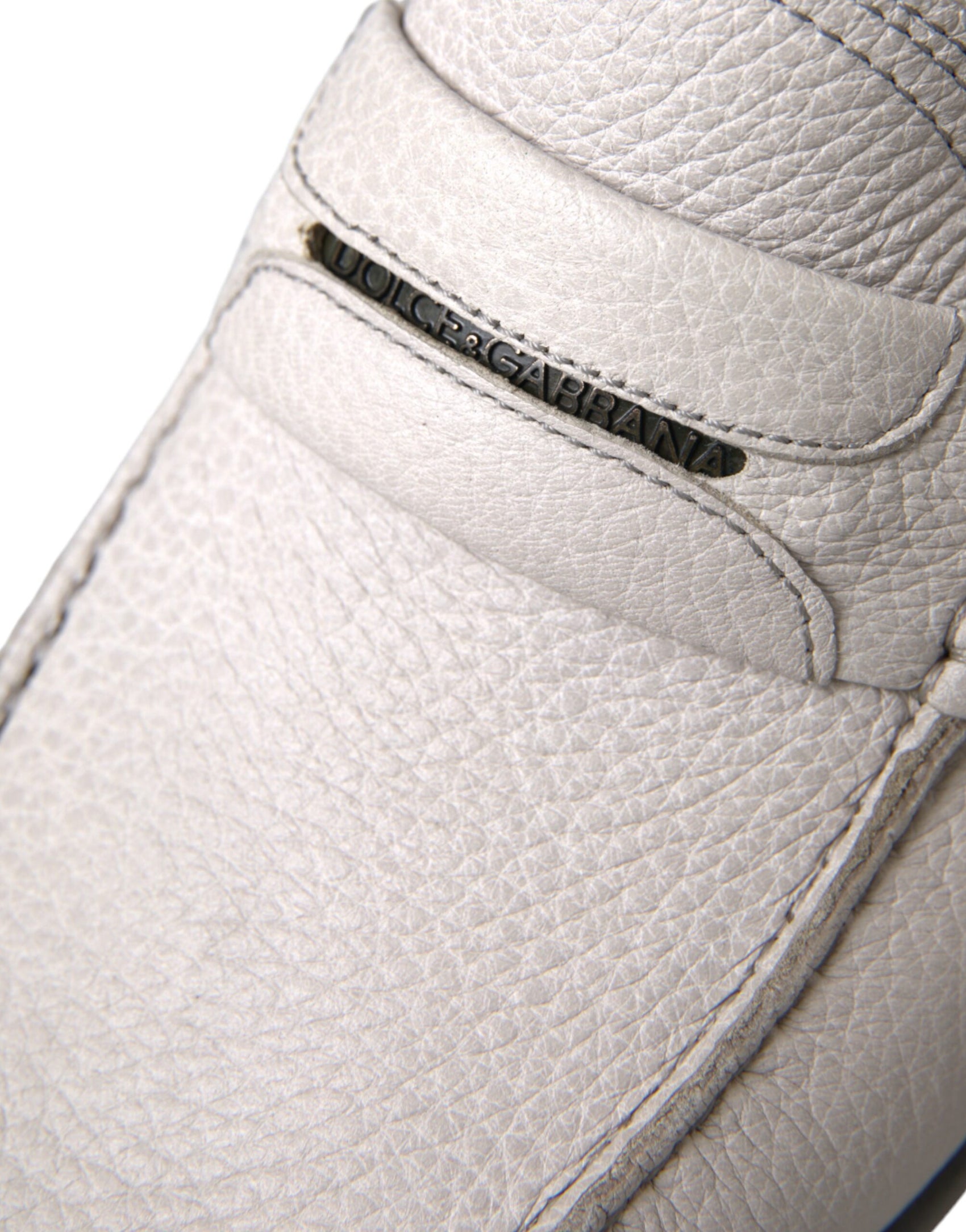 Mocassino Slip in Pelle Grigio Bianco Scarpe