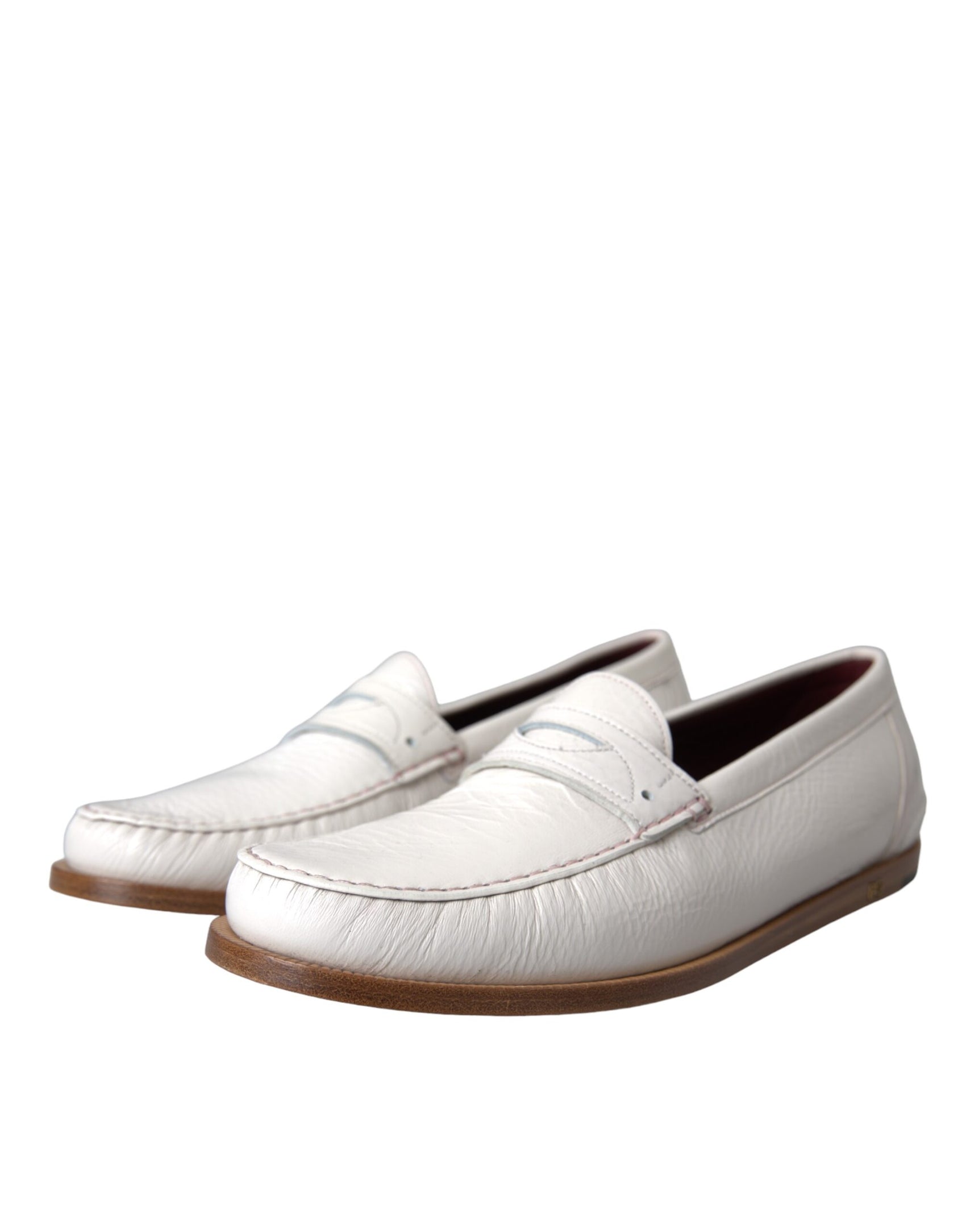 Mocassini Slip On in Pelle Bianca