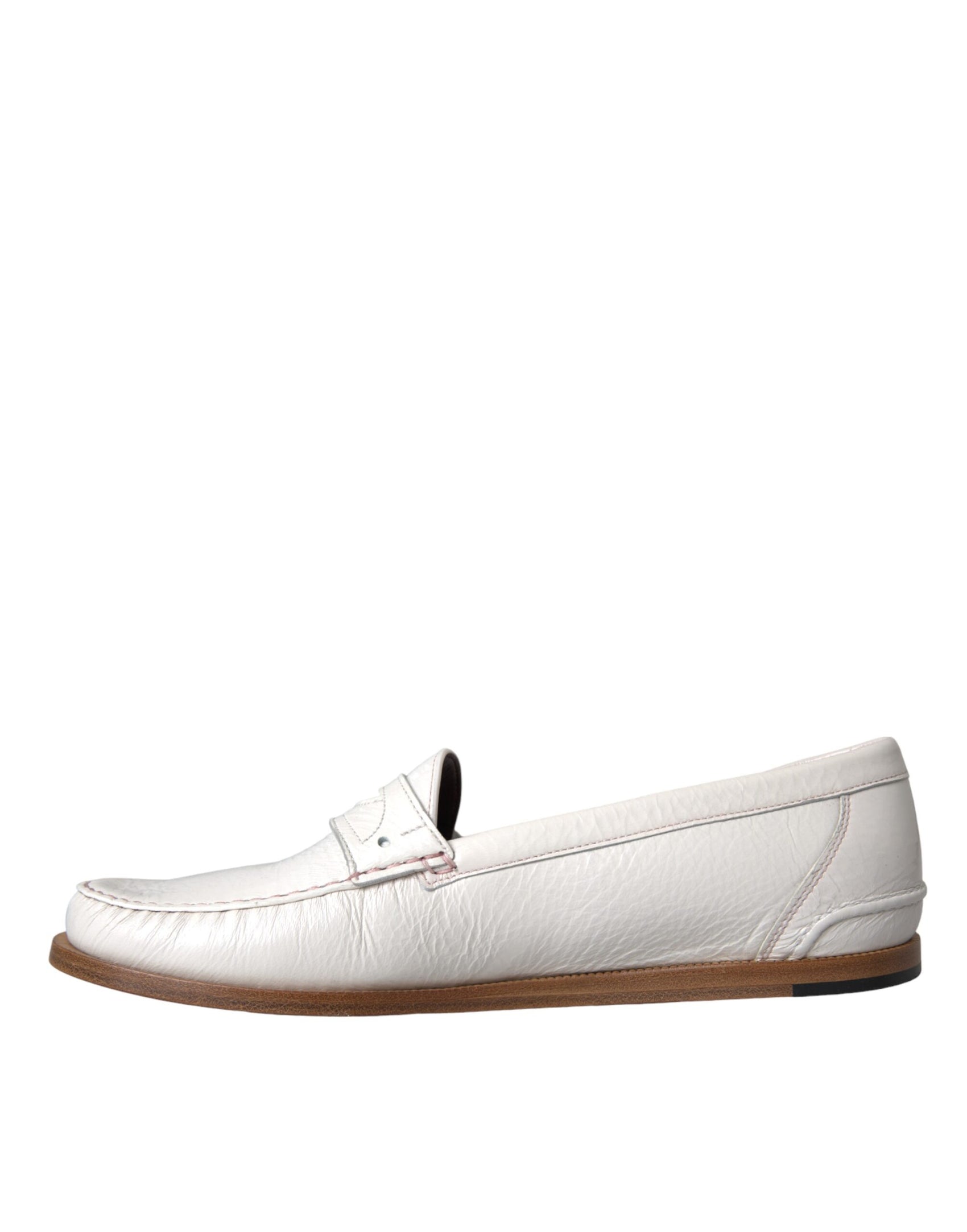 Mocassini Slip On in Pelle Bianca