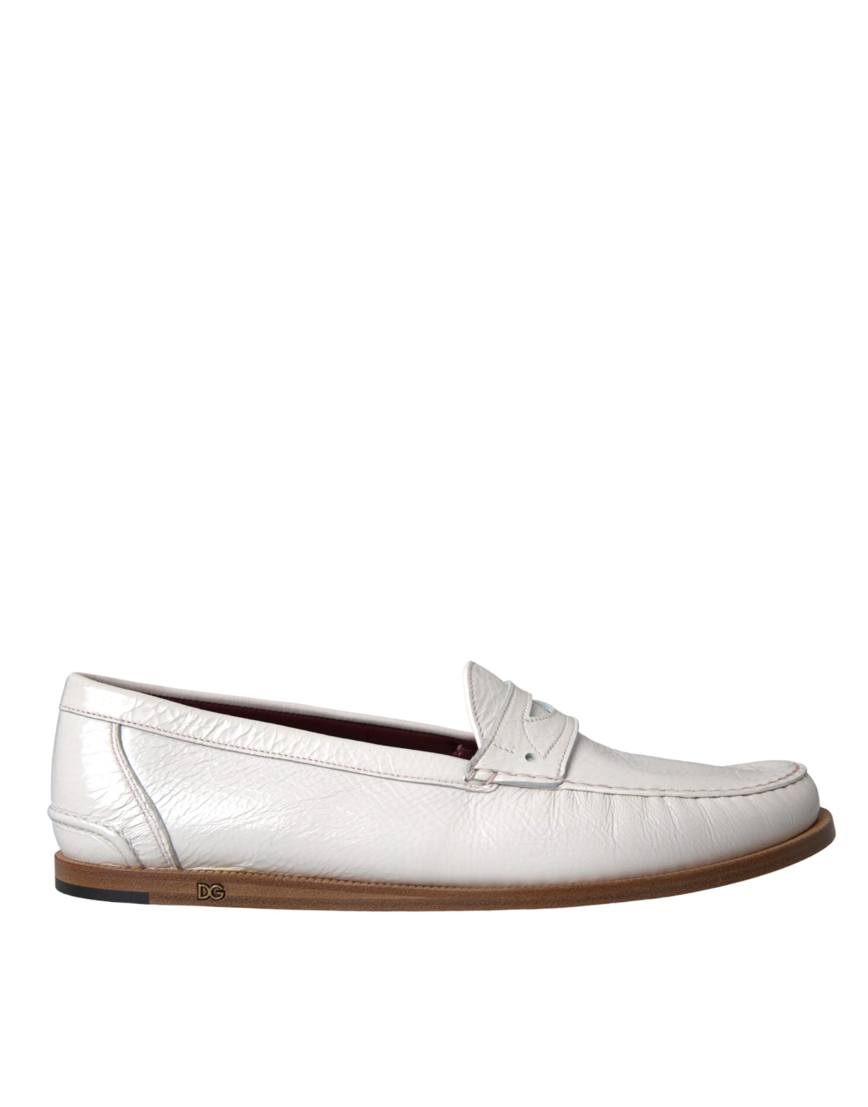 Mocassini Slip On in Pelle Bianca