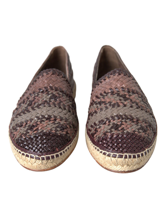 Braune Espadrilles aus Büffelleder