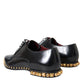 Black Leather Gold Studded Derby Dress Shoes