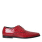 Red Textured Varnished Derby Men Formal Shoes