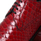 Red Textured Varnished Derby Men Formal Shoes