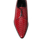 Red Textured Varnished Derby Men Formal Shoes