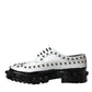 Black White Embellished Derby Formal Shoes