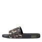 Multicolor Camouflage Leather Beachwear Men Shoes