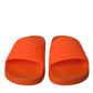 Orange Rubber Slides Sandals Beachwear Shoes