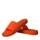 Orange Rubber Slides Sandals Beachwear Shoes