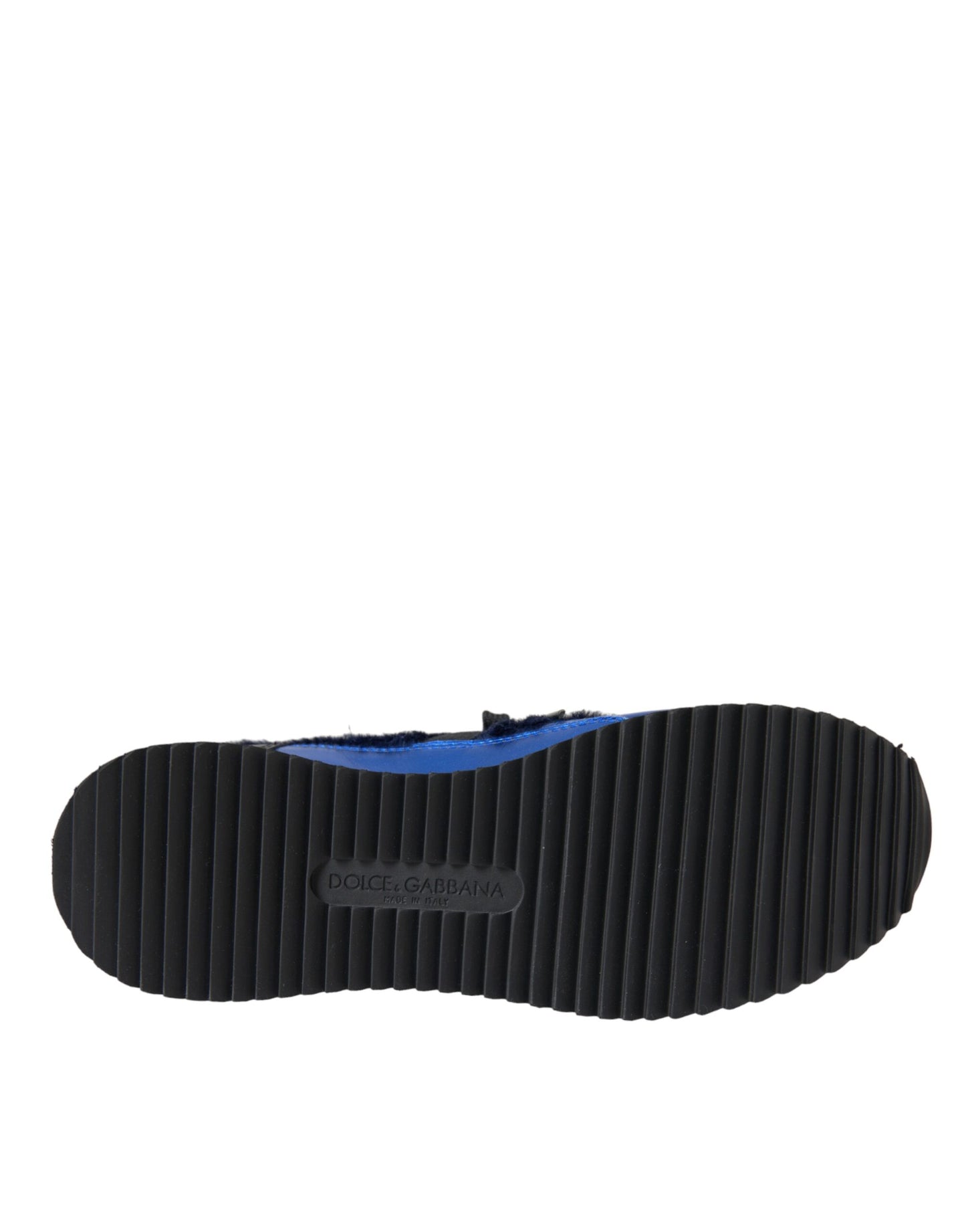 Scarpe da ginnastica in pelle di vitello blu e nero