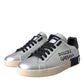 Silver Portofino Calf Leather Sneakers Men Shoes