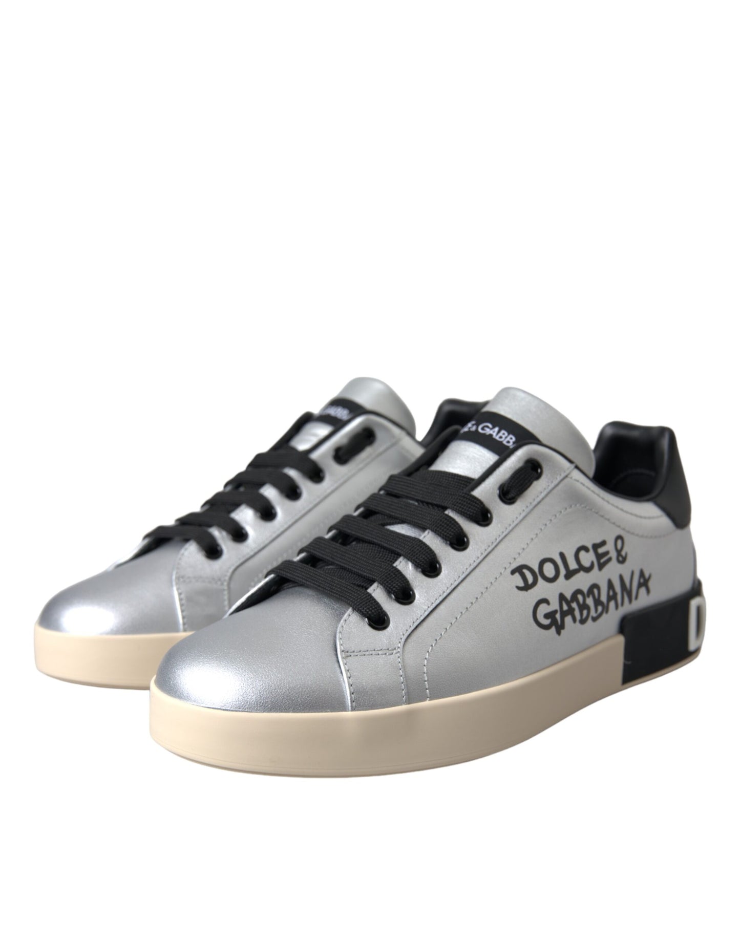 Silberne Portofino Sneakers aus Kalbsleder Herrenschuhe