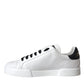 White Leather DG Logo Casual Low Top Sneakers Shoes