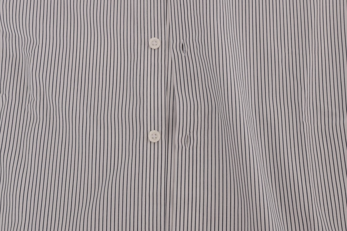 Elegante camicia casual a righe bianche e blu