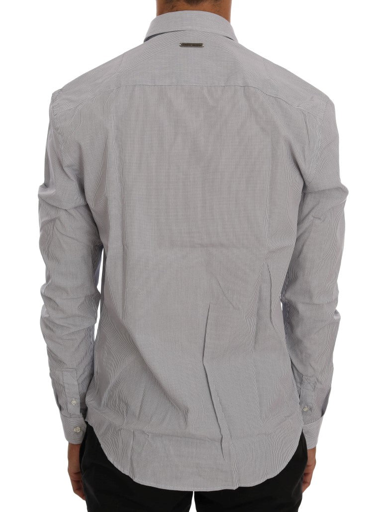 Camicia casual chic a quadri blu