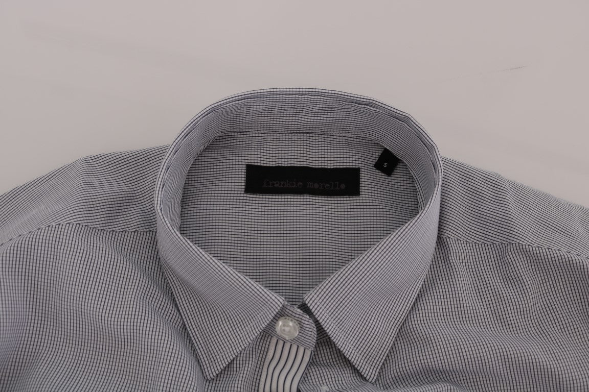 Camicia casual chic a quadri blu