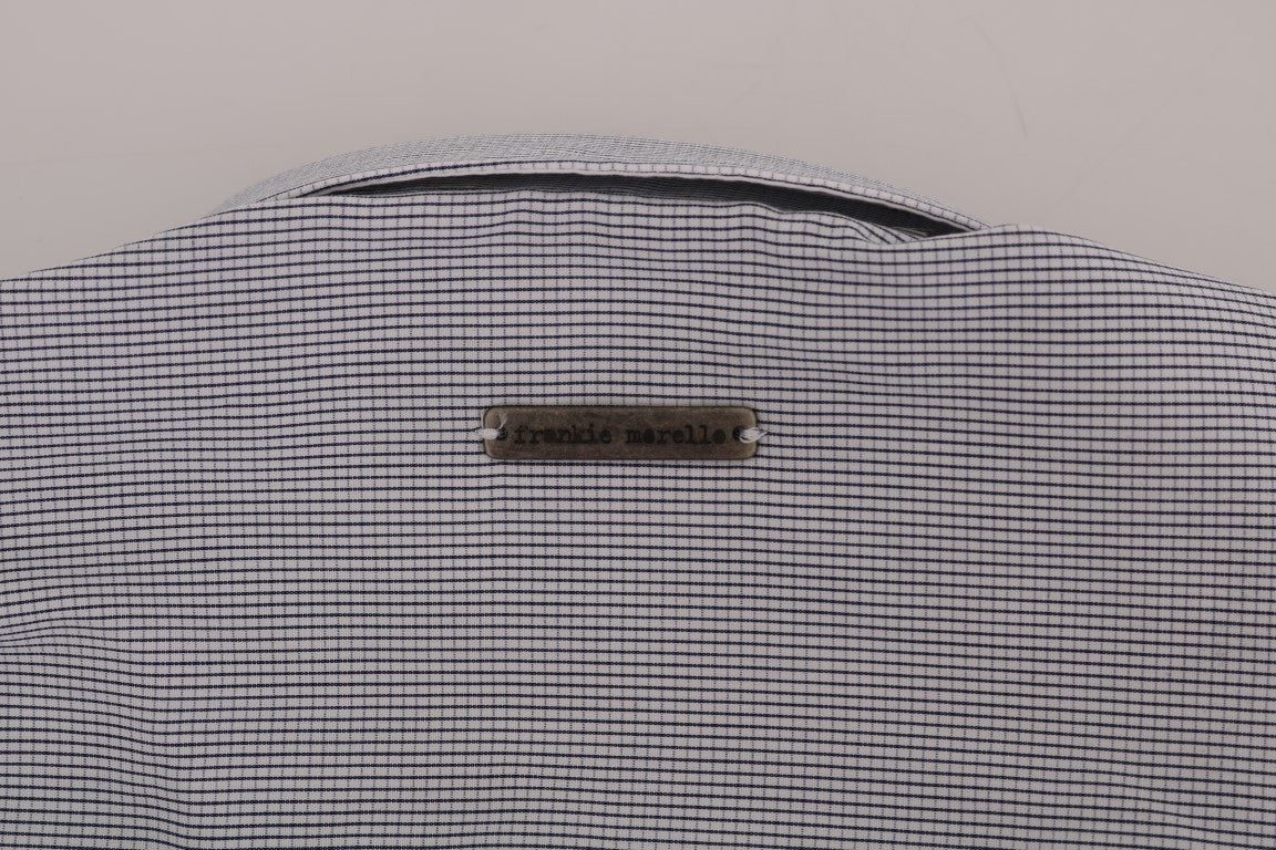 Camicia casual chic a quadri blu