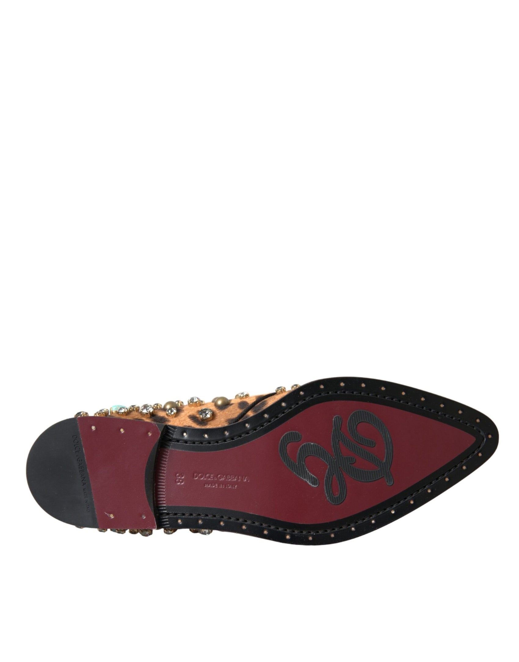 Braunes Leopardenhaar Kristallkleid Broque Schuhe