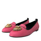 Pink Velvet Slip On Loafers Flats Shoes