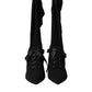 Black Stiletto Heels Mid Calf Boots Shoes