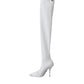 White Heels Stiletto Knee High Boots Shoes