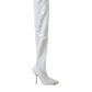 White Heels Stiletto Knee High Boots Shoes