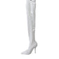 White Heels Stiletto Knee High Boots Shoes