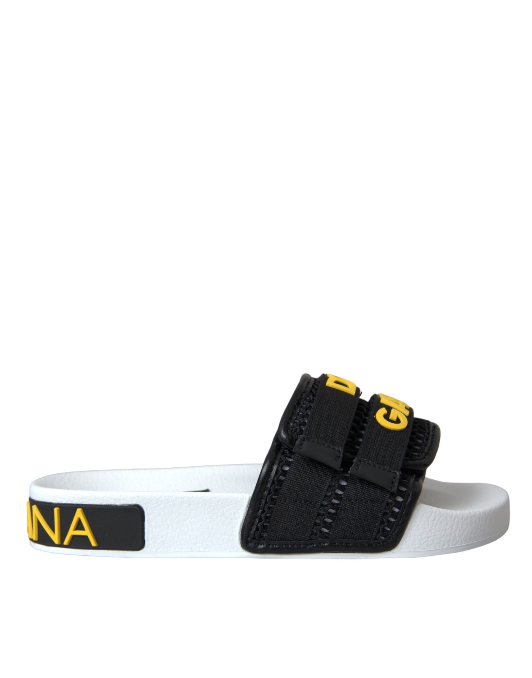 Sandali da spiaggia con logo bianco nero Scarpe basse