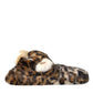 Brown Tiger Slippers Flats Sandals Shoes