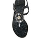 Black Crystal Flats Sandals Flip Flops Shoes